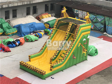 0.55mm PVC Kids Aduct Size Commercial Outdoor Giraffe Inflatable Dry Slide For Kids