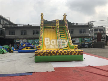 0.55mm PVC Kids Aduct Size Commercial Outdoor Giraffe Inflatable Dry Slide For Kids