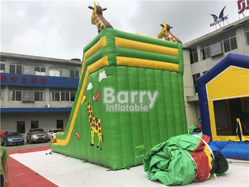 0.55mm PVC Kids Aduct Size Commercial Outdoor Giraffe Inflatable Dry Slide For Kids