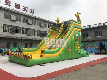 0.55mm PVC Kids Aduct Size Commercial Outdoor Giraffe Inflatable Dry Slide For Kids