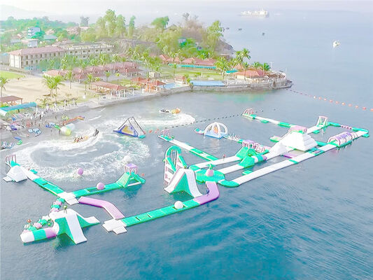 Outdoor Inflatable Floating Water Park Games / Inflatable Sea Waterpark For Hot Summer