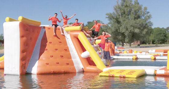 Floating Aqua Sports Water Park Inflatable Kids Backyard Water Slide Park