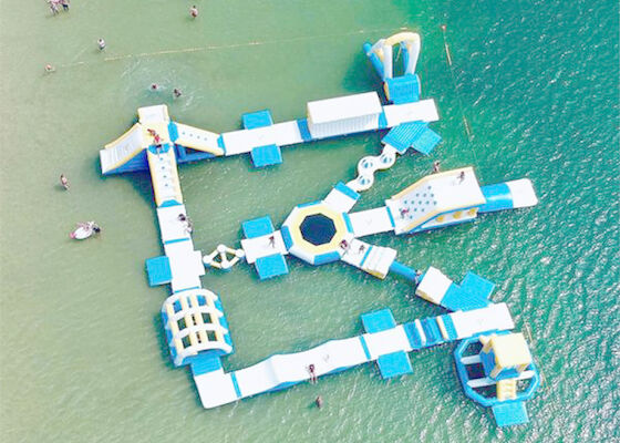Free Customized Floating Water Games , Giant Inflatable Sea Water Park For Summer