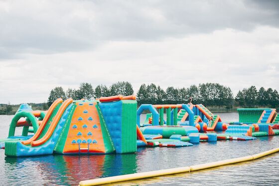 Large Commercial Inflatable Water Splash Park / Floating Water Playground Equipment