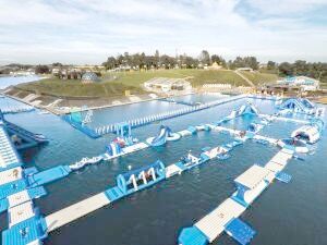 0.9mm PVC Tarpaulin Inflatable Floating Water Park Games For Hotel Pool