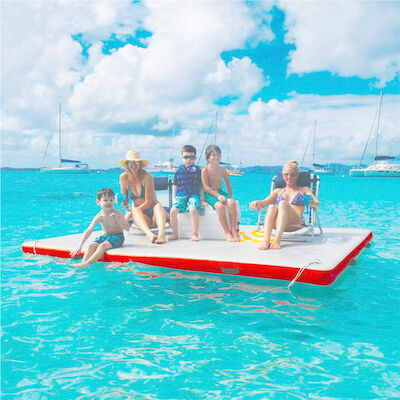 PVC Inflatable Island Floating Yoga Mat Inflatable Swim Platform Raft