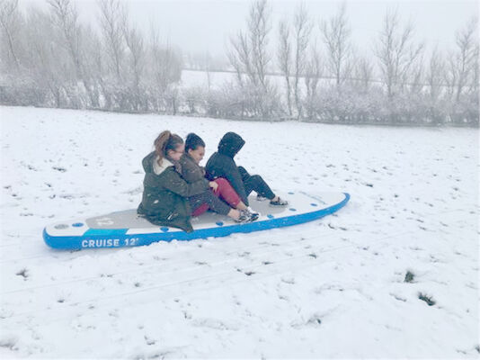 Blue Epoxy Resin Inflatable SUP Board For Snow Park