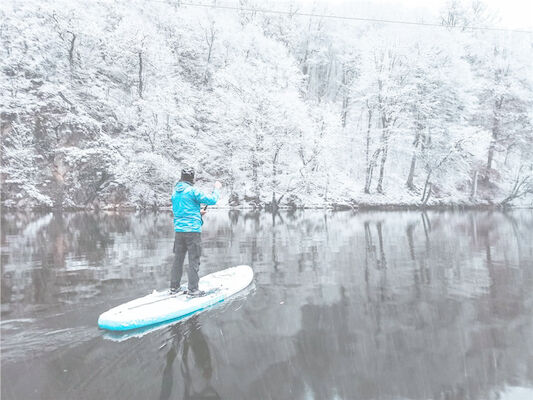 PVC Drop Stich Inflatable Snow Air Board On Ice Lake