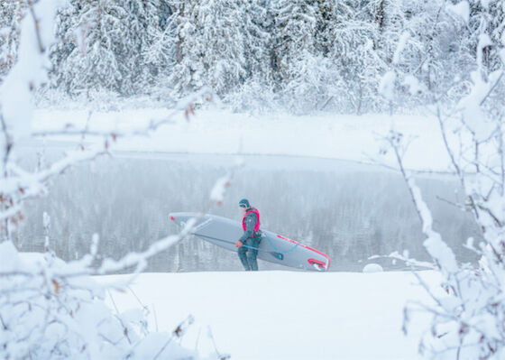 SCT Inflatable SUP Board Staying Safe Cold Weather Snowboard Paddle