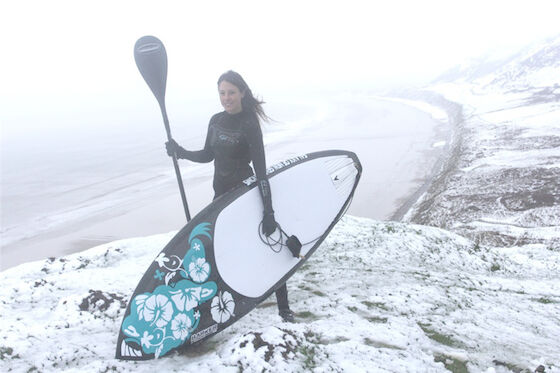 EVA Cold Winter Stand Up Paddle Boarding On Snow Inflatable Ski Board