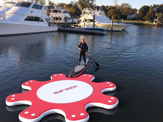 Customized 8 Station Water Sport Red Inflatable Sup Air Dock Platform
