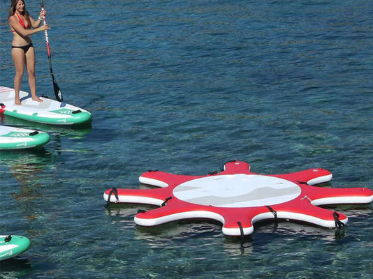 Customized 8 Station Water Sport Red Inflatable Sup Air Dock Platform