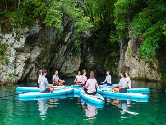 Fitness Venus Hub 8 Places YOGA Inflatable SUP Platform Paddle Board Docking Station  9'7"