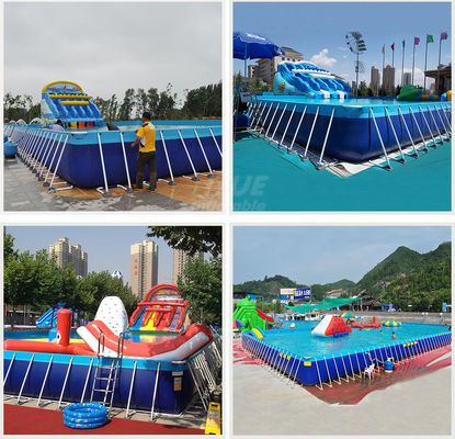 Large PVC Swimming Water Pool Portable Stainless Steel Metal Frame