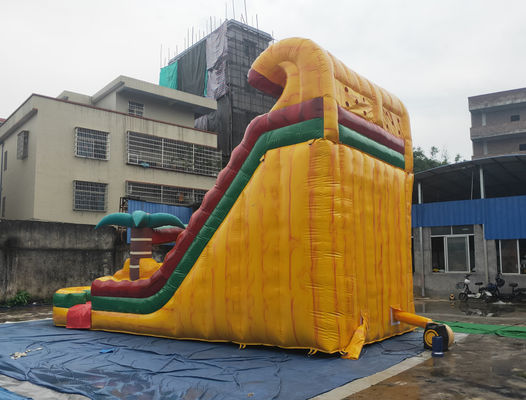 Fun Pvc Tarpaulin Home Wet Yard Inflatable Water Slide Yellow Color