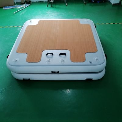 Custom Made 2x2m Inflatable Floating Dock With Foot Hand Or Electric Pump