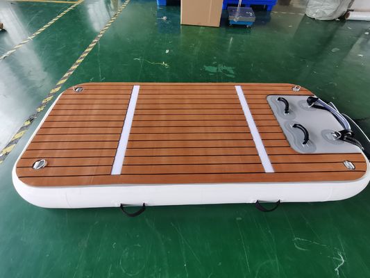 Custom Made 3x1m Inflatable Floating Boat Dock Wood Color