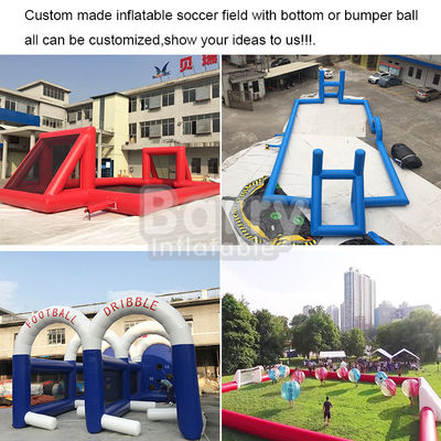 PVC Inflatable Soap Football Field Inflatable Football Pitch Court