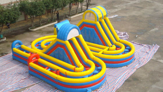 Inflatable Obstacle Course Racing Game With Bouncer Slide Castle