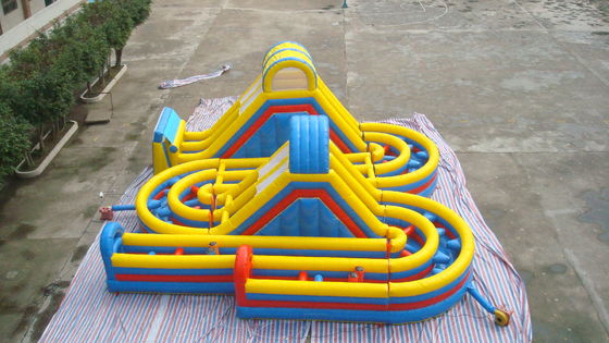 Inflatable Obstacle Course Racing Game With Bouncer Slide Castle