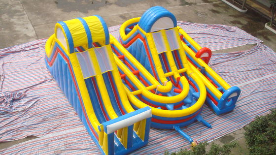 Inflatable Obstacle Course Racing Game With Bouncer Slide Castle