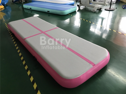 10m 6m 12m 3m Airtight Inflatable Air Track For Gym Pink And Blue Color