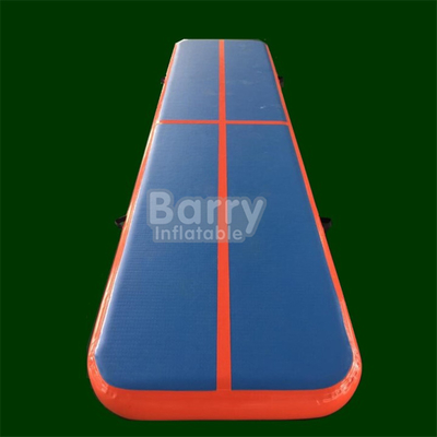 Blow Up Cheerleading Gym 4m Inflatable Air Track Mattress Blue And Orange Color