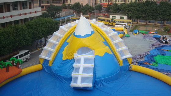 UV Resistance PVC Tarpaulin Inflatable Water Park With Pool Well Tailed