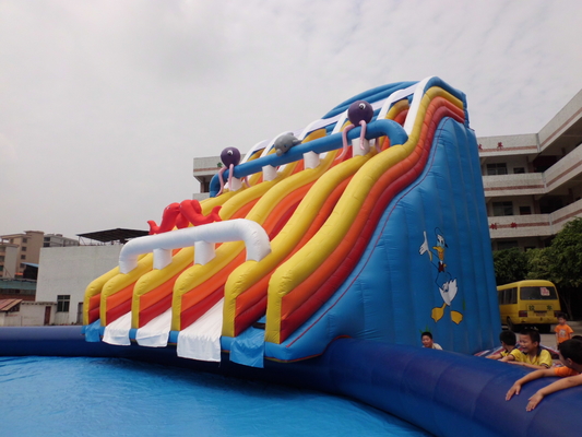 Outdoor Inflatable Water Slide Park Giant Inflatable Water Slides With Pool