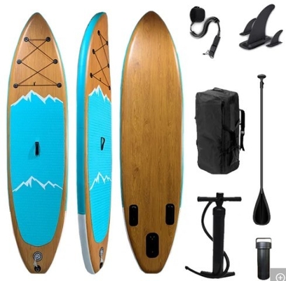 Popular Wood Style Soft Top Surfboard Inflatable Sup Paddle Board 315*83*15cm