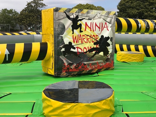 Custom Tarpaulin Inflatable Wipeout Obstacle Course Meltdown Game Machine