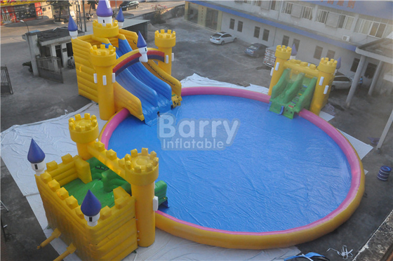 Customized 0.9mm PVC Inflatable Water Park Ground Water Castle