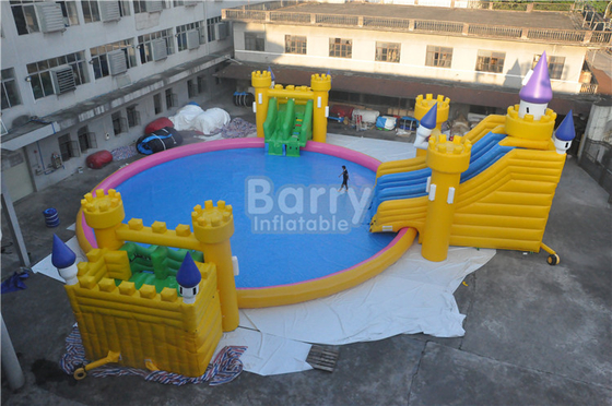 Customized 0.9mm PVC Inflatable Water Park Ground Water Castle