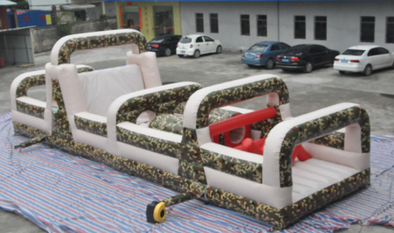 Tarpaulin Inflatable Military Obstacle Course Commercial Bouncer Slide
