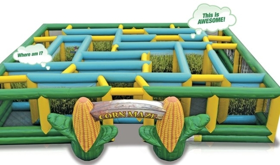 Fire Retardant Inflatable Obstacle Course Blow Up Corn Maze Game