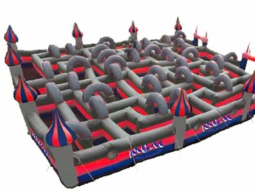 Waterproof Inflatable Bounce House Maze Outdoor Playground Equipment