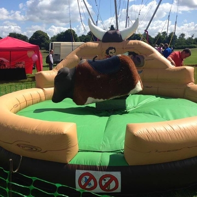 Inflatable Mattress Rodeo Mechanical Crazy Bull For Amusement Park