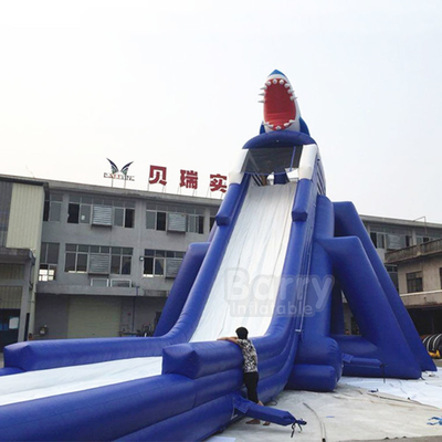 Commercial PVC Inflatable Water Slides For Park Shark Long 35*10*10m
