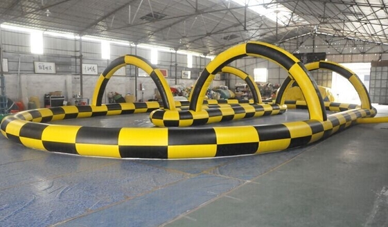 18x16x3m Inflatable Race Track Zorb Ball Go Kart Racing Game Obstacle Course