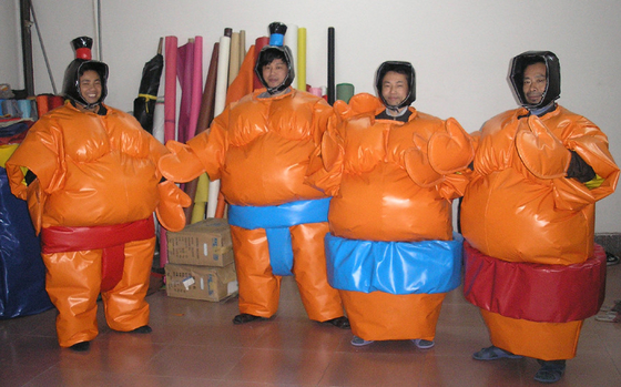 Tarpaulin Inflatable Sumo Wrestling Suits Interactive Sport Games