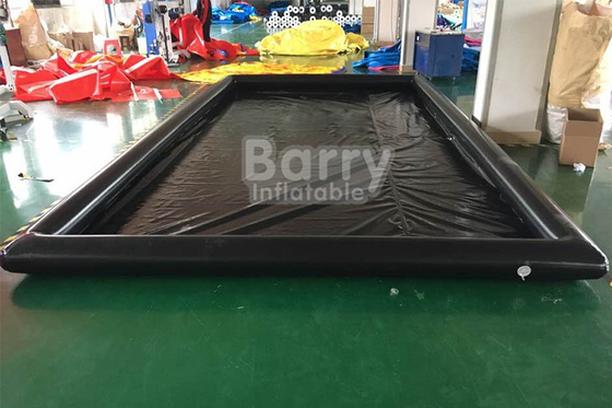 Black 0.6mm PVC Inflatable Car Wash Mat Full Set Position