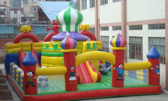 Anti UV Inflatable Amusement Park Cartoon Playground Combo Game