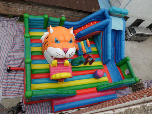 0.55mm PVC Tarpaulin Inflatable Amusement Park For Family Garden