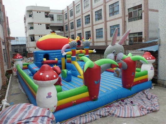 Cartoon 0.55mm PVC Tarpaulin Inflatable Fun City