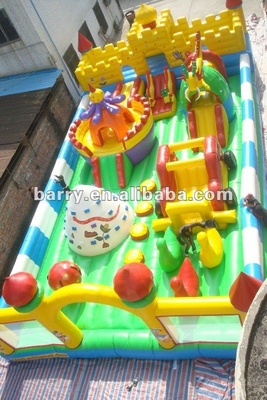 EN 14960 Inflatable Amusement Park Bouncy Castle With Slide Play Park