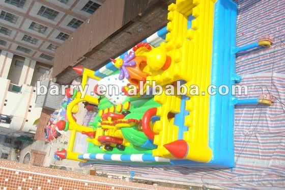 EN 14960 Inflatable Amusement Park Bouncy Castle With Slide Play Park