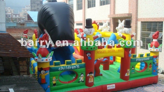 0.55mm PVC Tarpaulin Inflatable Amusement Park Customizable Size