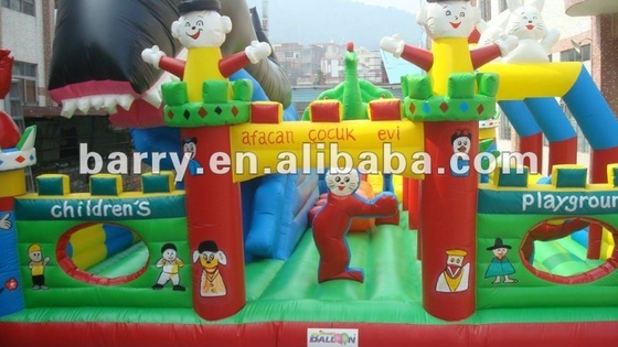 0.55mm PVC Tarpaulin Inflatable Amusement Park Customizable Size