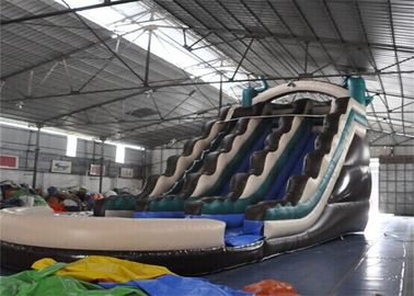 Colored Fire Retardant Commercial Inflatable Giant Slide With Pool