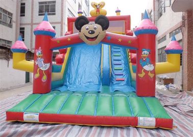 Cute Micky Mouse Commercial Inflatable Slide , Inflatable Garden Slide